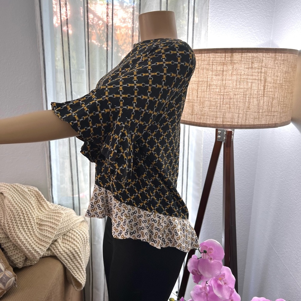 Zara Tiered Top Stylized Equestrian Horse Bit Graphic Design Chain Size M Medium - Picture 5 of 8